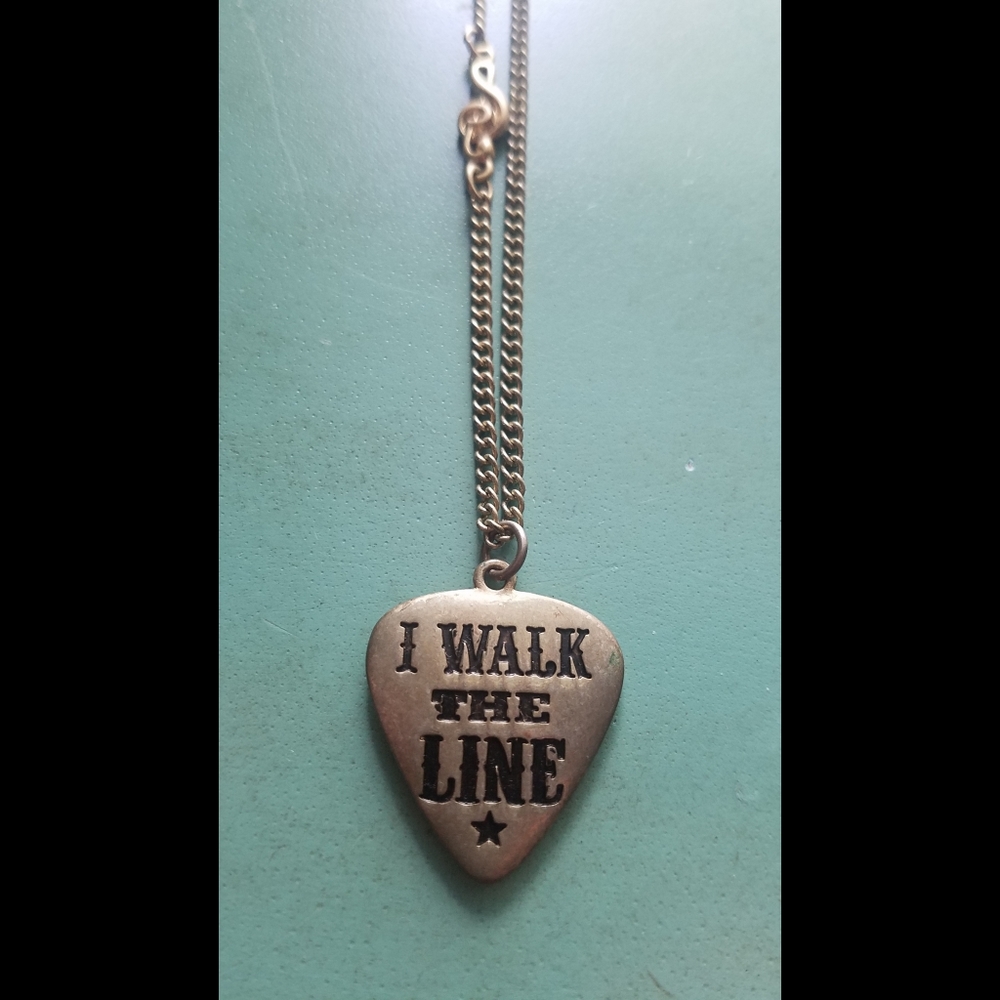 WALK THE LINE DOUBLE SIDED GUITAR PICK NECKLACE!
